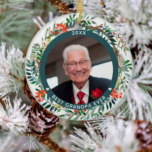 Beste Opa je Foto Weihnachten Keramik Ornament