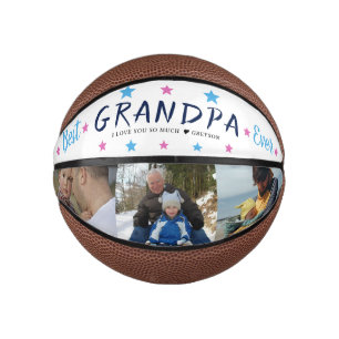 Beste Opa je FotoCollage mit Handschrift Mini Basketball
