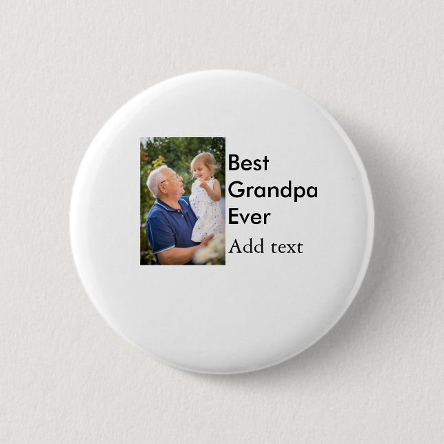 Beste Opa je fügen Fotoname klassisch elegant Button (Vorderseite)