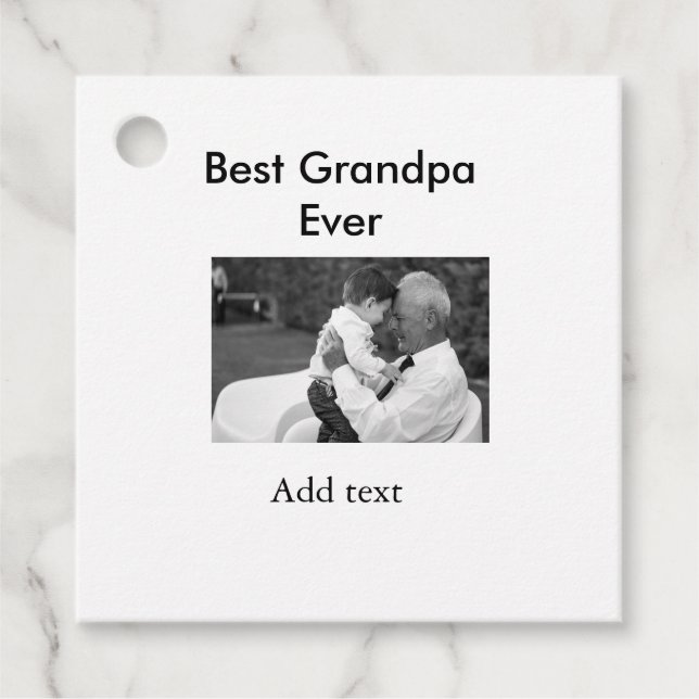 Beste Opa je fügen Fotoname klassisch elegant Geschenkanhänger (Vorderseite)