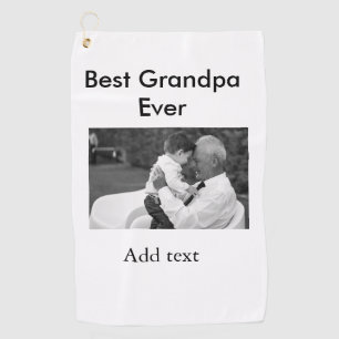 Beste Opa je fügen Fotoname klassisch elegant Golfhandtuch