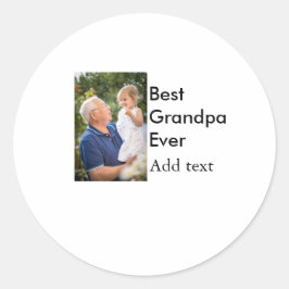 Beste Opa je fügen Fotoname klassisch elegant Runder Aufkleber