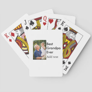 Beste Opa je fügen Fotoname klassisch elegant Spielkarten