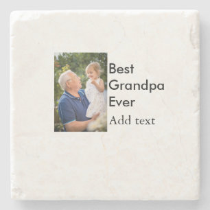 Beste Opa je fügen Fotoname klassisch elegant Steinuntersetzer