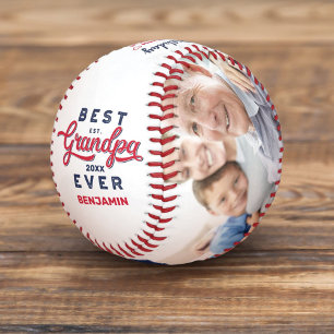 Beste Opa je   Geburtstags-Fotos und Monogramm Baseball