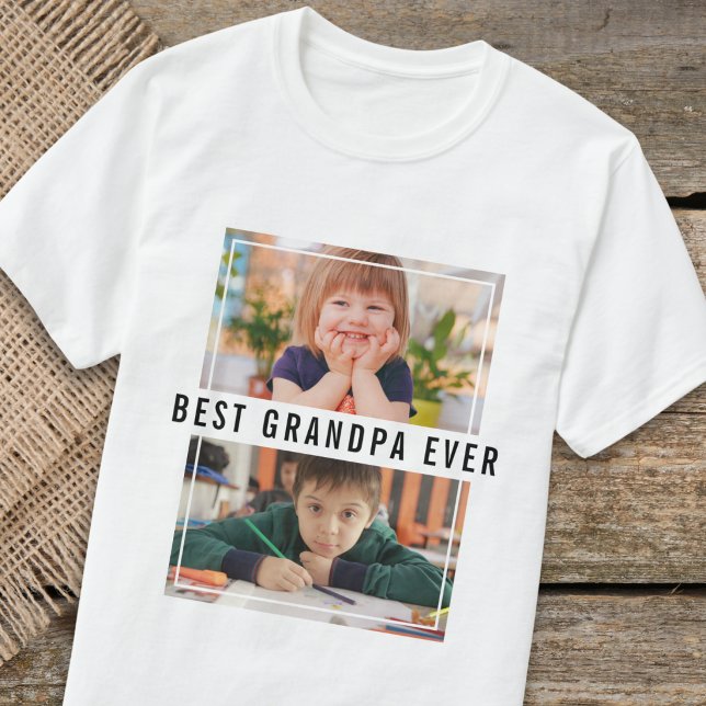 Beste Opa je Großkinder 2 FotoCollage T-Shirt (Von Creator hochgeladen)
