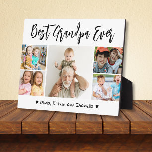 Beste Opa je Großkinder 5 FotoCollage weiß Fotoplatte
