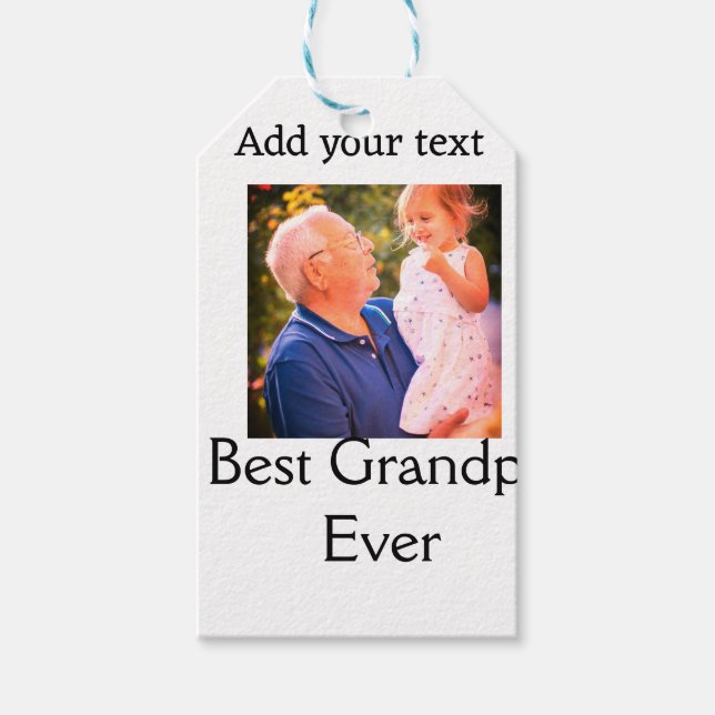 Beste Opa je Großvater Foto Geschenke tex Geschenkanhänger (Vorderseite)