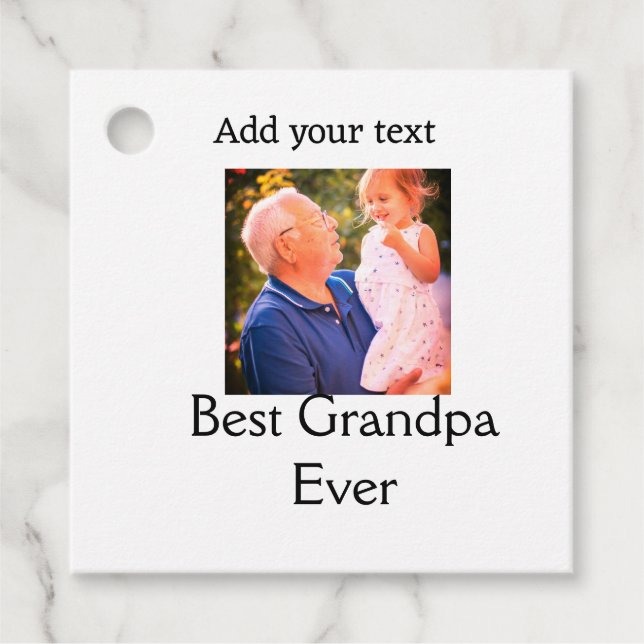 Beste Opa je Großvater Foto Geschenke tex Geschenkanhänger (Vorderseite)