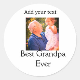 Beste Opa je Großvater Foto Geschenke tex Runder Aufkleber