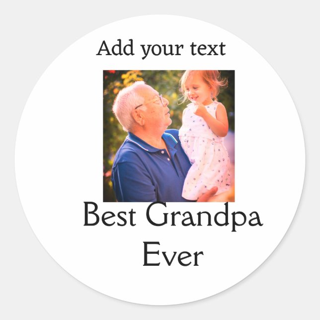 Beste Opa je Großvater Foto Geschenke tex Runder Aufkleber (Vorderseite)