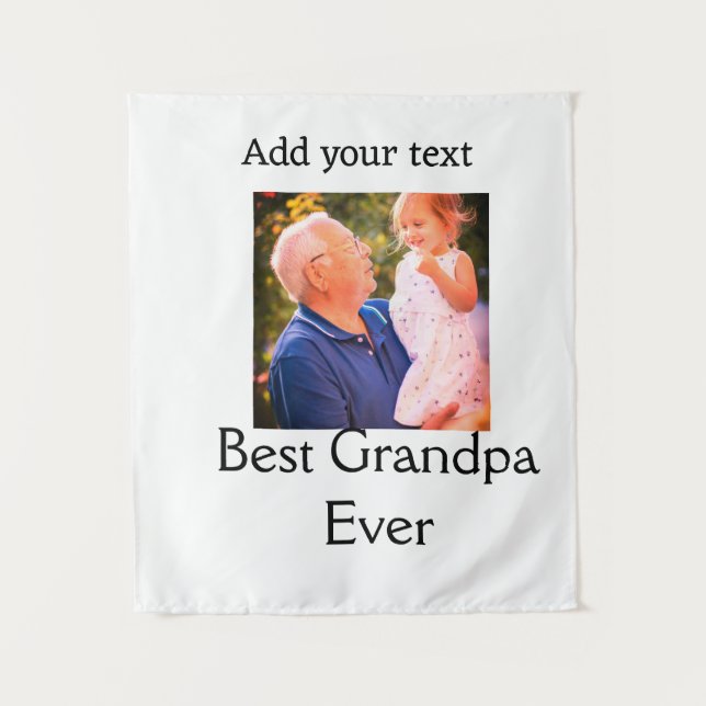 Beste Opa je Großvater Foto Geschenke tex Wandteppich (Vorderseite)