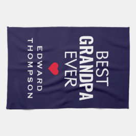 Beste Opa je Herzname Weiße Marine Geschirrtuch