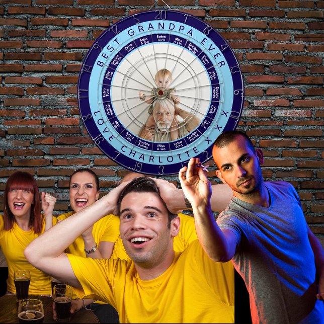 Beste Opa je | Marineblau Dartscheibe (Darts Team)