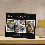 Beste Opa je moderne Schwarz-Weiß-Collage Fotoplatte<br><div class="desc">Moderne zeitgenössische Happy Vatertag BEST GRANDPA EVER fünf Foto Familie Collage personalisierten Sake einfache Schwarz-Weiß-Plakette mit einer fett Typografie Drehvorlage. Erstellen Sie Ihre eigene Version mit 5 benutzerdefinierten Familienbildern und Ihrem Text! Sie können die Farben von Text und Hintergrund ändern. Es kann ein niedliches Geschenk für Ihren Großvater oder Großvater...</div>