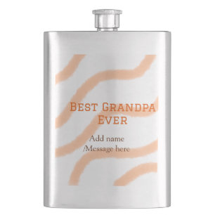 Beste Opa je orangefarbene Streifen Spirale Name t Flachmann