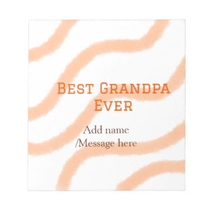 Beste Opa je orangefarbene Streifen Spirale Name t Notizblock