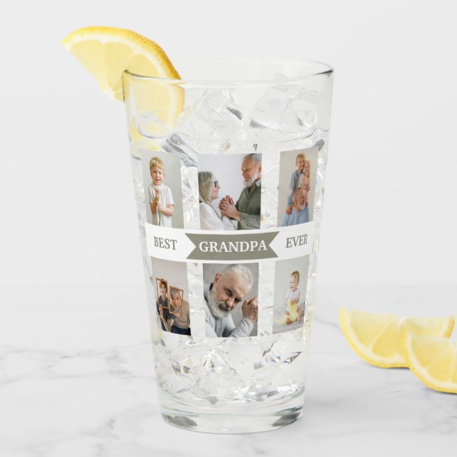 Beste Opa je - Personalisierte Fotos des Glass Cup Glas (Vorderseite Ice)