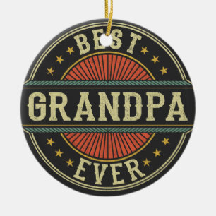 Beste Opa je Retro Vintag Großvater Geschenk Keramik Ornament