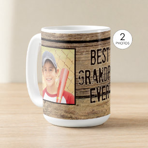 Beste Opa je Rustikales Holz 2 Fotos Kaffeetasse
