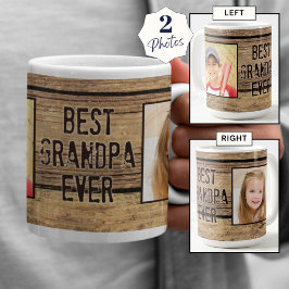 Beste Opa je Rustikales Holz 2 Fotos Kaffeetasse