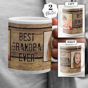 Beste Opa je Rustikales Holz 2 Fotos Kaffeetasse