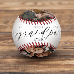 Beste Opa je Script Vathers Day Foto Collage Baseball<br><div class="desc">Schicken Sie Ihrem Großvater ein personalisiertes Geburtstagsgeschenk oder ein Geburtstagsgeschenk, das er schätzen wird. Spezielle personalisierte Familienkollage, um Ihre speziellen Fotos und Erinnerungen der Familie zu zeigen. Unser Design zeichnet sich durch ein einfaches 4-Foto-Collage-Design mit "Best Opa Ever" aus, das in einem schönen, handgeschriebenen schwarzen Skriptstil und Serif-Text-Pairing entworfen wurde....</div>
