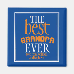 Beste Opa je Typografie Blau Magnet