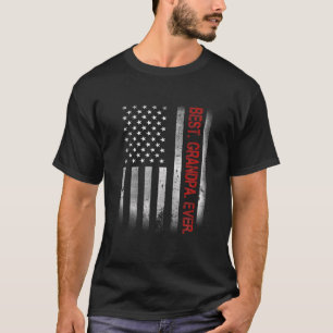 Beste Opa je Vintage amerikanische Flagge für Vate T-Shirt