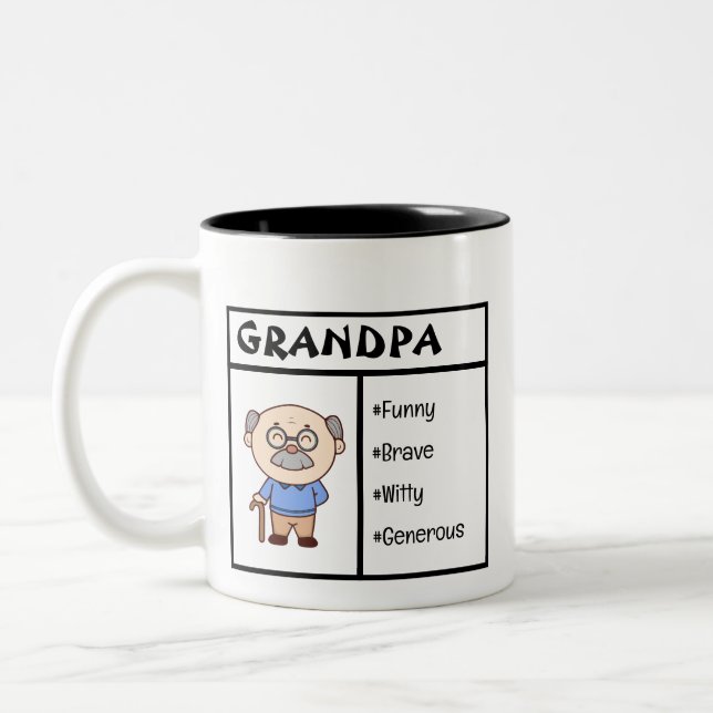 Beste Opa-jemals-Tasse Zweifarbige Tasse (Links)