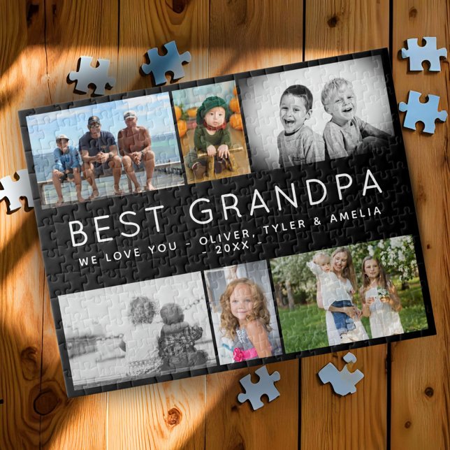 Beste Opa Moderne 6 Foto Collage Vatertag Puzzle (Von Creator hochgeladen)