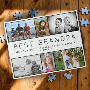 Beste Opa Moderne 6 Foto Collage Vatertag Puzzle