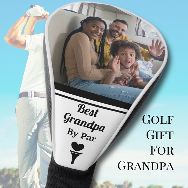 Beste Opa nach Par Black und Weiß Foto Golf Headcover (Best Grandpa By Par Black and White Photo Golf Head Cover)