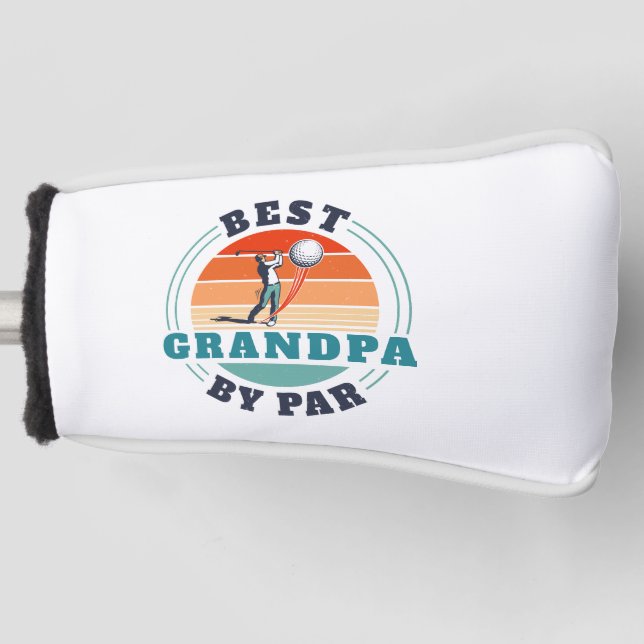 Beste Opa nach Par Custom Vaters Day Retro Golf Headcover (Vorderseite)