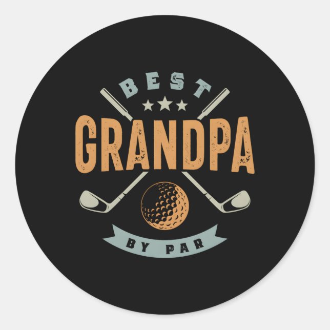 Beste Opa nach Par Golf Großartiger Golfsport Runder Aufkleber (Vorderseite)