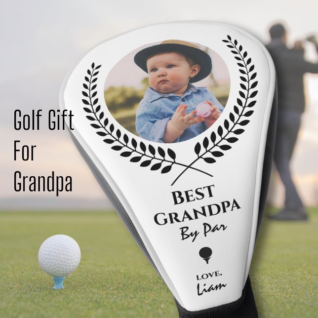 Beste Opa nach Par Sportwagen Foto Golf Headcover (Best Grandpa By Par Sports Wreath Photo Golf Head Cover)