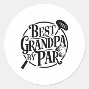 Beste Opa nach Par Vatertag Golf Lover Granda Runder Aufkleber
