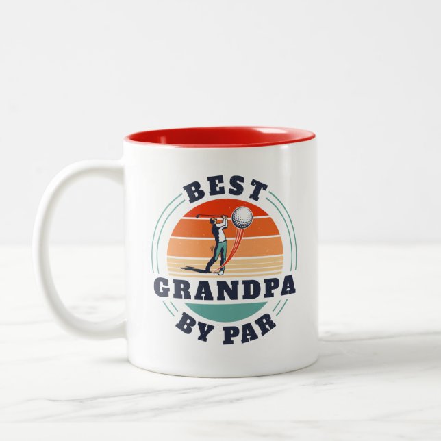 Beste Opa nach Par Vathers Day Retro Custom Daddy Zweifarbige Tasse (Links)