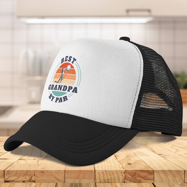 Beste Opa per Par Golf Lover Individuell Truckerkappe (Best Grandpa By Par Golf Lover Retro Custom Trucker Hat)