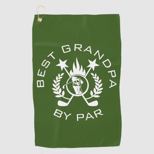 Beste Opa von Par Vaters Geschenk Golf Handtuch (Vorderseite)