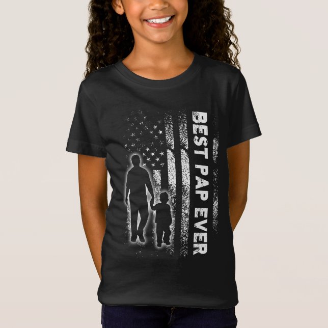 Beste Pap je USA Flag Vater's day Opa Geschenk T-Shirt (Vorderseite)