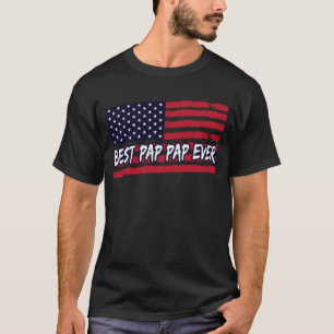 Beste Pap Pp je US Flag Grandpa Fathers Day Gesche T-Shirt