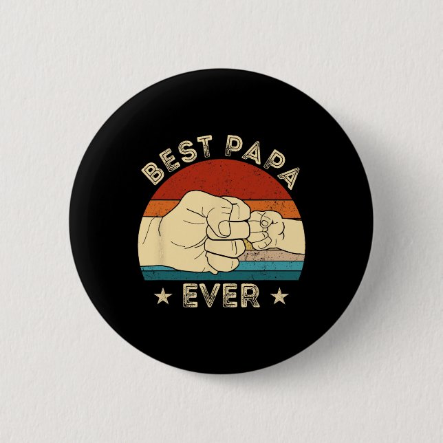 Beste Papa Ever Faustbrunnen Großartiger Großvater Button (Vorderseite)