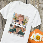 Beste Papa je Großkinder 2 FotoCollage T-Shirt<br><div class="desc">Best Papa Ever t.Shirt Ihre Liebe zu Opa personalisiert mit 2 Lieblings-Fotos auszudrücken. Es ist ein großartiges Geschenk für Ferien,  Großvater Geburtstag,  Großeltern Tag und Vatertag.</div>