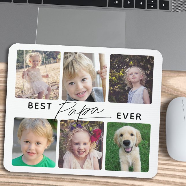 Beste Papa-je-Kalligraphie 6 FotoCollage Mousepad (Von Creator hochgeladen)
