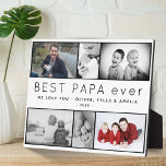 Beste Papa je Moderne 6 Fotocollage Vatertag Fotoplatte<br><div class="desc">Beste Papa je Niedlich Moderne 6 Foto Collage Vatertag Plakette. Sweet Foto Collage Plaque mit Ihrer benutzerdefinierten Nachricht und Kindernamen - fügen Sie Ihre Lieblings-6-Fotos in die Vorlagen und personalisieren Sie mit Ihren Namen. Verlass oder ändere den Spitznamen Papa in Pap, Papa... Sweet Keepake Geschenk für Papa oder neuen Papa...</div>