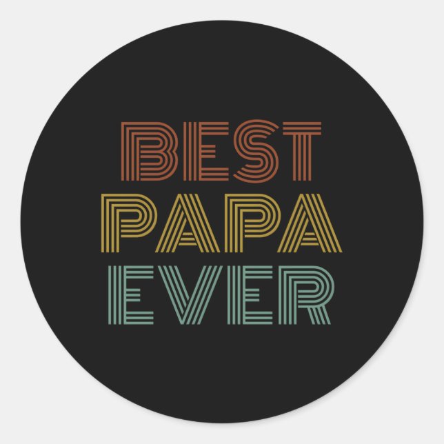 Beste Papa je Opa Runder Aufkleber (Vorderseite)