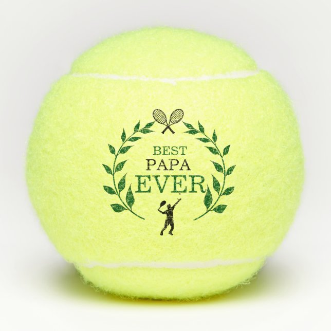 Beste Papa-je-Rackets-Silhouette Tennisbälle (Vorderseite)