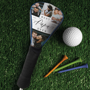 Beste Papa je Script Vatertag FotoCollage Golf Headcover