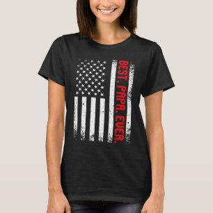 Beste Papa je US-amerikanische Flagge Vintage Gesc T-Shirt